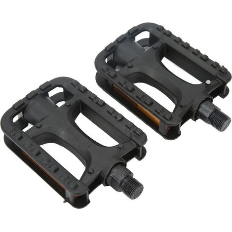 Paire de pédales de vélo 2 pièces avec bande réfléchissante antidérapante en plastique robuste, remplacement pour VTT et vélo de route. (1/5)