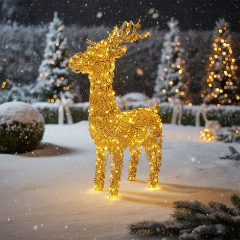 Renna natalizia con LED, decorazione da esterno e interno da h 104 cm -Argento (1/5)