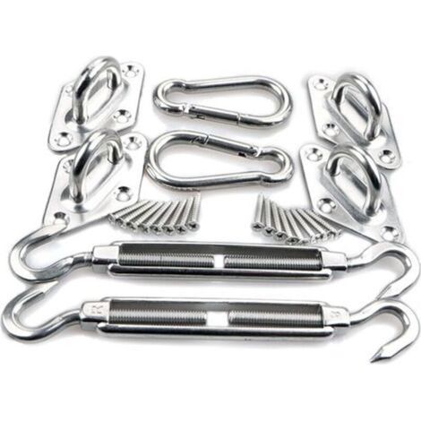 Kit de fixation pour voiles d'ombrage triangulaires, carrées et rectangulaires. Kit de fixation en acier inoxydable 304 pour voiles d'ombrage, kit de fixation de 8 mm pour voiles d'ombrage.