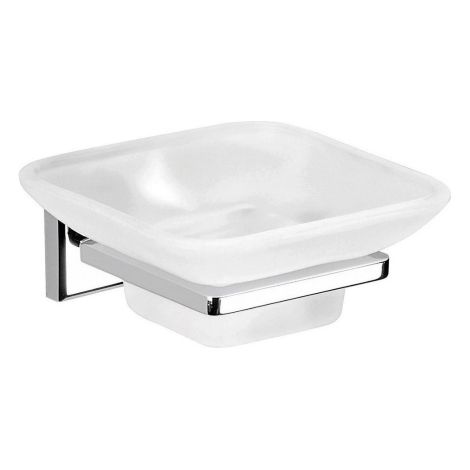 Porte-savon Colorado en acier chromA et verre satinA