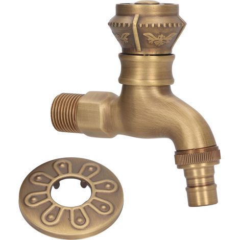Robinet de lavabo en laiton antique, mitigeur eau froide et chaude pour évier de salle de bain, décoration intérieure (1/5)