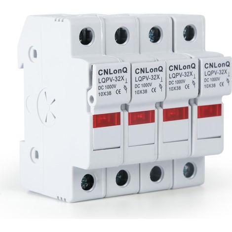 Porte-fusible photovoltaïque RT18-32X - 1000 V CC, 4 unités, base DIN, protection pour systèmes photovoltaïques avec éclairage (30 A) (1/5)