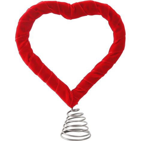 Tree Topper - Heart Shaped Ornament - For Christmas Tree Valentine S Day Decoration - Red - 26 X 20 Cm - 1 Piece (1/5)