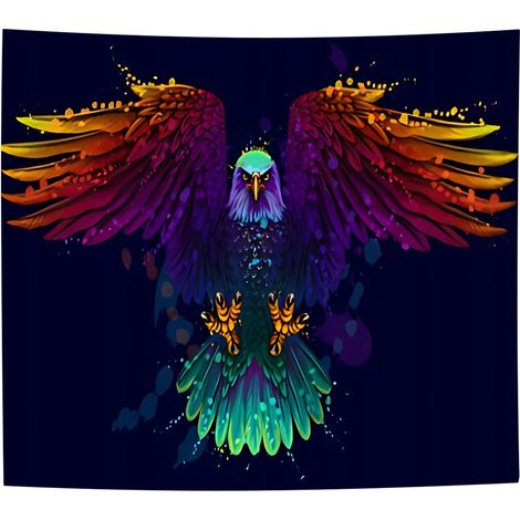 Tapiz fluorescente reflectante para decoraci贸n de paredes con protecci贸n UV, 150x150cm, dise帽o de 谩guila. (1/5)