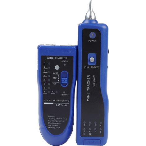Testeur de câbles réseau LAN portable rapide, outil de localisation de lignes et de suivi de fils n° 1 (bleu) (1/5)