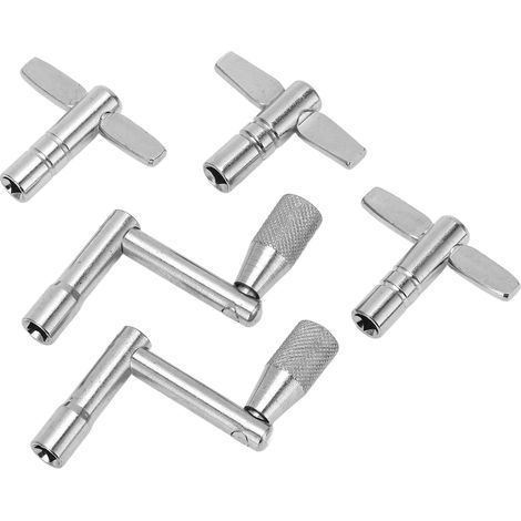 Lot de 5 clés de batterie universelles en métal pour réglage de batterie pour batteurs, outil de matériel de percussion (1/4)