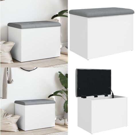 Sitzbank mit Stauraum Weiß 62x42x45 cm Holzwerkstoff - Wohnzimmer Dekoration - Stauraumbank - Garderobe - Eckschrank - Beistelltisch - Home & Living (1/5)