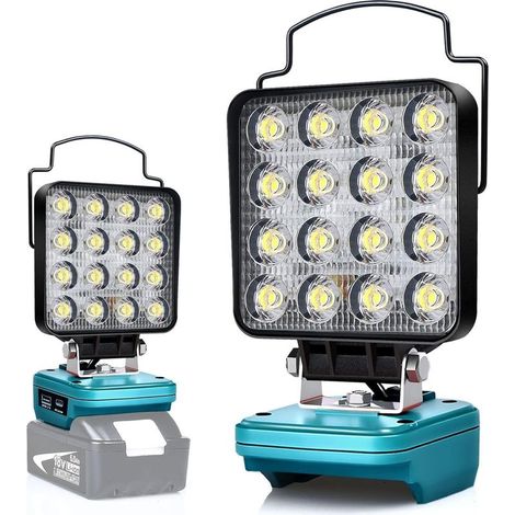 Lampe Led Rechargeable Pour Batterie Makita 18V,48W Baladeuse Lampe de Chantier Alimenté Par Pile, Projecteur Led Rechargeable avec Charge Type C & USB (Sans Batterie) [Classe énergétique G] (1/5)