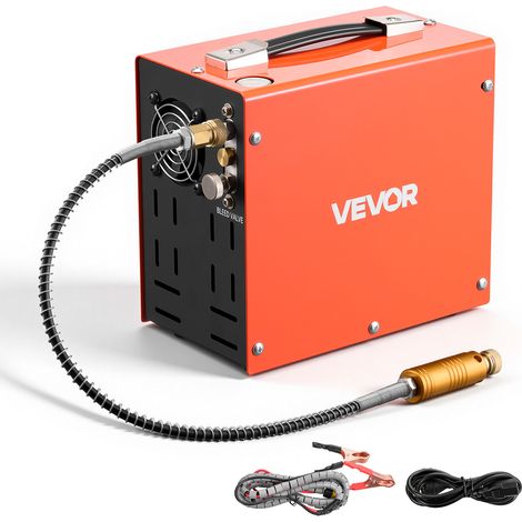 VEVOR Compresseur deAir PCP 30 MPa 350 W Compresseur Portable Arret Manuel, pour Carabine a Air, Marqueurs de Paintball, Petites Bouteilles de Plongee, DC 12 V/AC 230 V, avec Convertisseur Externe (1/5)