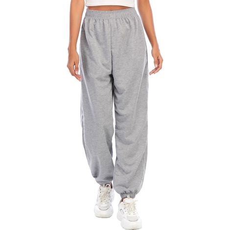 Pantalon De Jogging - Taille Élastique - Coupe Ample Oversize - Pour Femme - Unicolore - 1 Pièce (1/5)