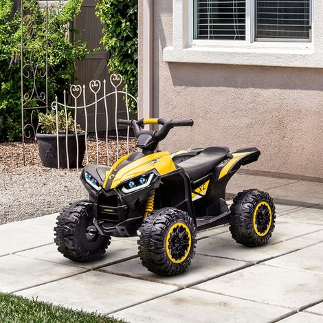 Elektrisches Quad für Kinder von 3–5 Jahren, 12-V-Akku-betriebenes Elektrofahrzeug mit 2 Motoren, 83 x 53 x 55,5 cm, Gelb