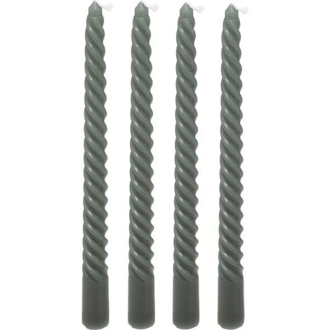 Lot de 4 Bougies Bâton "Hugo" 180g Vert Kaki (1/2)