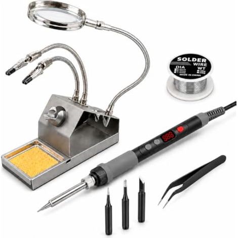 Kit Fer à Souder 120W Température Réglable 180-520°C, Affichage LED (1/5)