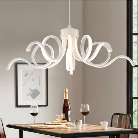 TRADE SHOP - Lampadario Led A Sospensione 54w Design Curvo Luce Selezionabile 3000k-4000k-6500k B17-3c - (1/2)