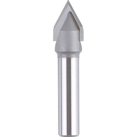 2 taglienti a V di 60 gradi - Diametro di taglio: 12 mm - Gambo: 8 mm - Fresa CNC - Fresa con gambo per venature, smussi e scanalature a V. (1/5)