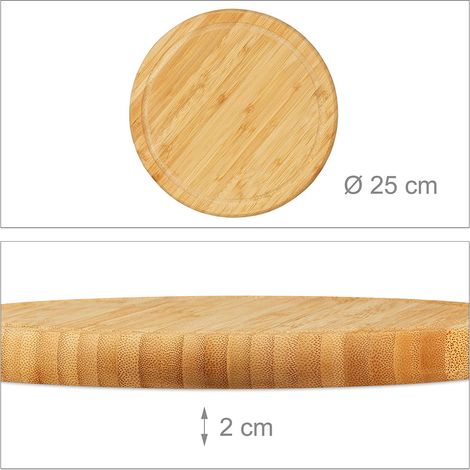 Juego de 2 tablas de desayuno de bambú set 25 cm 130002069 (1/2)