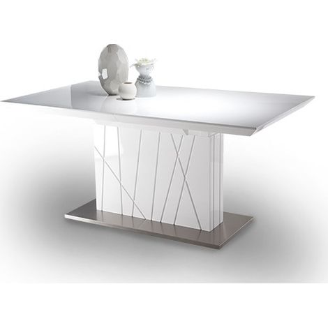 MOMMA HOME Mesa de comedor extensible Blanca, Modelo Ambra, Medidas 160/220 x 90 x 76H cm (1/4)