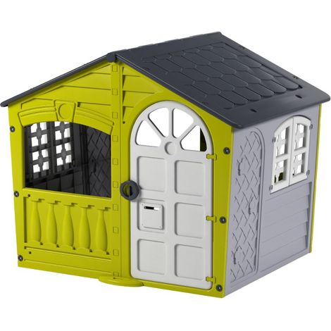 Maisonnette cabane plastique vert citron STORM