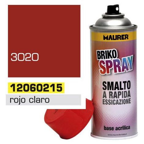 MAURER spray pintura rojo claro trafico 400 ml. , Spray rojo claro.     - Capacidad: 400 ml.- RAL: 3020.- Esmalte acrílico de uso profesional.- Excelentes p