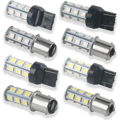 LED Ampoules 12V, Super Brillant Blanche 7000K, Pour Auto Voiture RV DRL Feux de Jours, Feu de Recul, (clignotant) [Classe énergétique A++] (1157-BurstRed)10pcs (1/5)