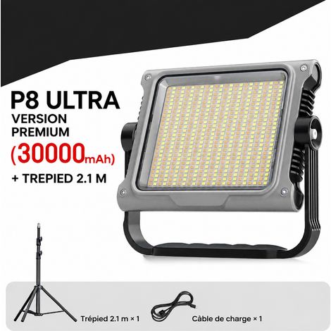 Projecteur LED rechargeable P8 Ultra avec trépied de 2,1 m p8ultra 2.1 réf 8220 2,122 kg – Livraison gratuite
