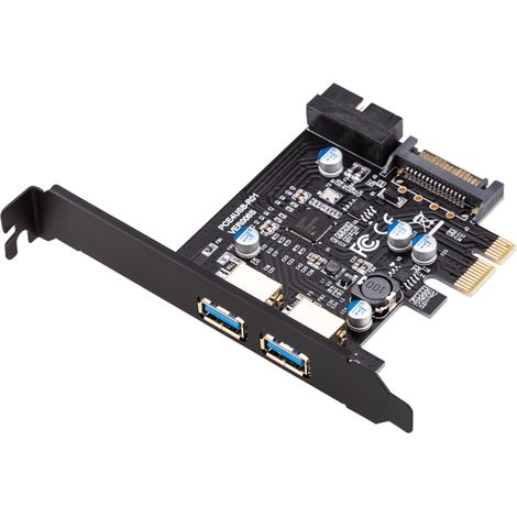 BeMatik - PCIe to SuperSpeed USB 3.0 carte avec 2 ports externes et 1 interne à 19 broches (1/5)