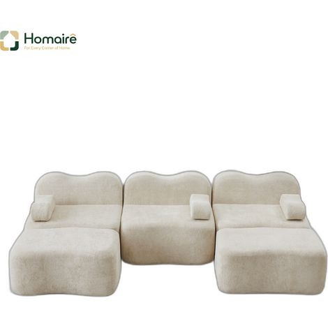 Sofa mit Modulen aus Samt beige en Polyester 288 x 167 x 70 cm HOMAIRE (1/5)