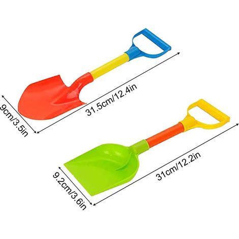 Lot de 2 pelles à neige en plastique pour enfants, pelles à sable pour la plage, la neige, l'hiver et l'extérieur