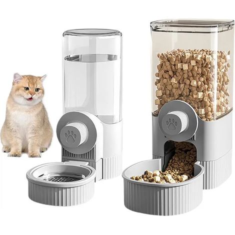 2 Distributeurs Auto Suspendus Eau/Nourriture, petits animaux chats/chiens alimentation . (1/5)