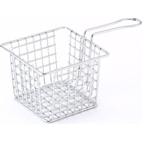 Panier à friture en fonte avec poignée, pour restaurant ou maison, finition électroplaquée. (1/5)