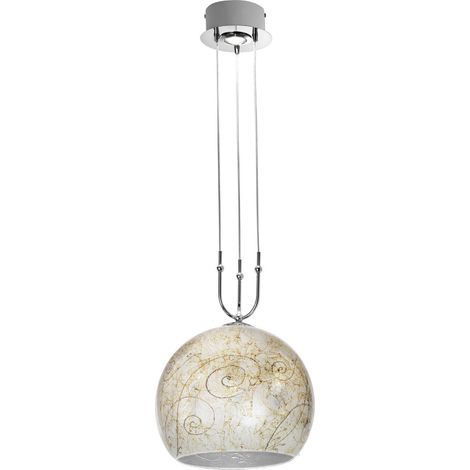 Kolarz LUNA Plafonnier suspendu à dôme en verre, 2 lumières, chrome (1/4)
