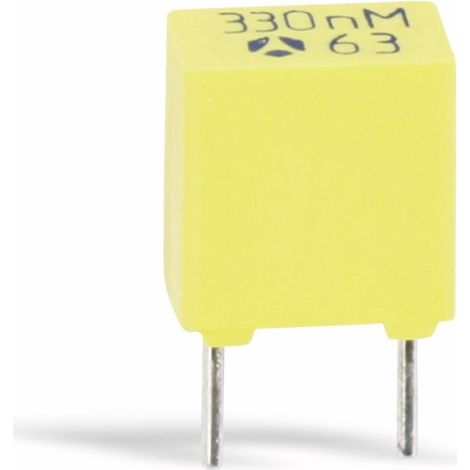 Condensateur à film AVX, 330 nF, 63 V, radial, RM 5, BF074D0334M