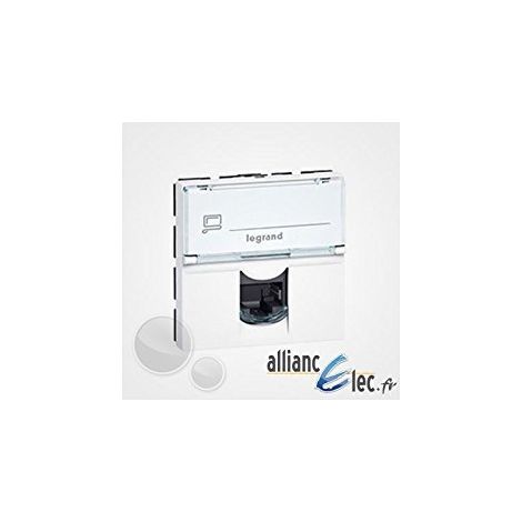 Prise RJ45 catégorie6A STP à blindage métal Mosaic 2 modules - blanc - LEGRAND