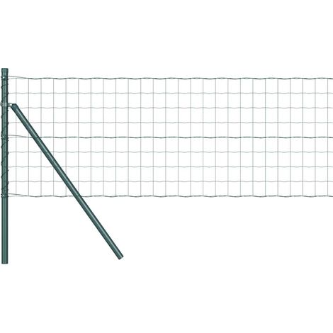 Maison Exclusive - Zaun mit Pfosten Grün 0,4 x 25 m Stahl und PVC