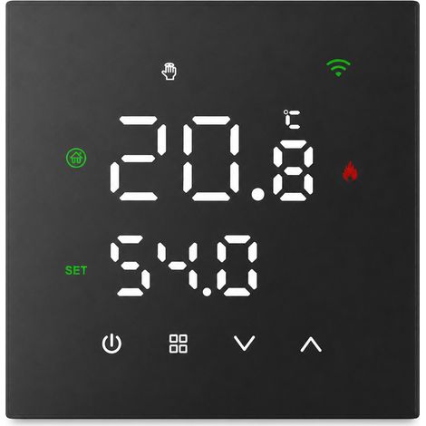 Thermostat pour Chaudière Murale 3 A, Noir, sans Wi-Fi, avec Sonde de Température (1/5)