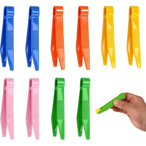 10 Pièces Pinces à épiler Montessori,Enfants Couleur Pince à Épiler,Pinces à Épiler Colorées En Plastique,Pinces Montessori pour Enfants,Plastique léger,coloré,pour capacité motrice et sensorielle