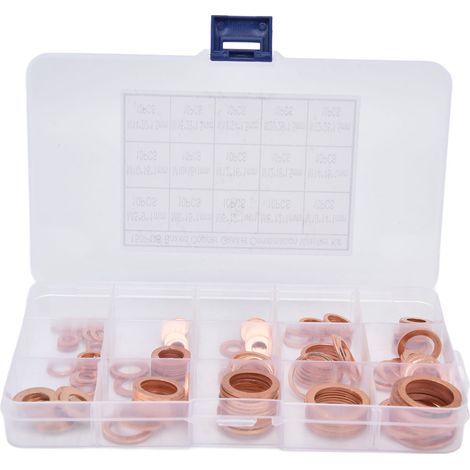 150 pièces rondelles cuivre joint d'étanchéité assortiment joints huile pompes vannes M5-M22 (1/5)