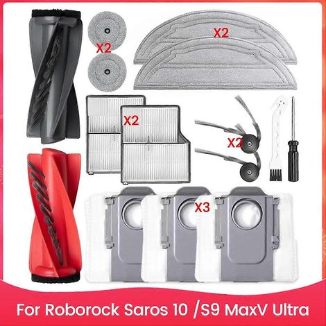 Ersatzteile für den Roborock Saros 10 /S9 MaxV Ultra Saugroboter: Hauptseitenbürste, HEPA-Filter, Wischmopp usw. (1/5)