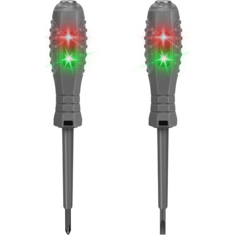 Tournevis Testeur de Tension 2 en 1 Détecteur d'Électricité Bicolore, Testeur Magnétique Fort à Couple, Pour Sécurité Électrique