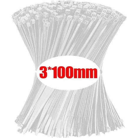 Kabelbinder, selbstsperrendes Design, vielseitige Anwendungen, Weiß(3x100mm), 300Stück (1/2)