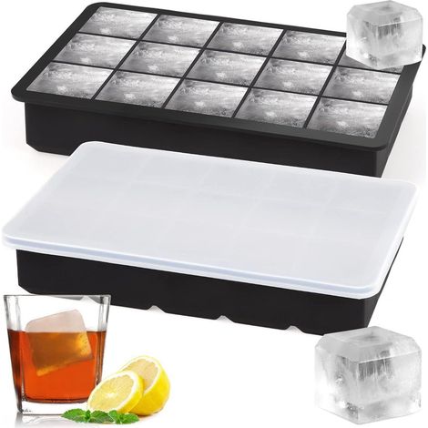 Eiswürfelform Silikon 2er-pack 15 Eisw&xFCrfelform mit Deckel (1/5)
