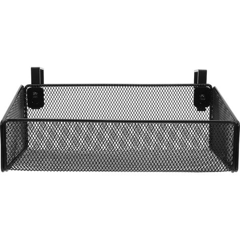 Panier de Rangement Suspendu Noir Petit Taille 27 Crochet en Métal pour Lit Superposé Organiseur Mural Polyvalent pour Bureau Chambre D’Élève et Chevet Support Magazines et (1/5)