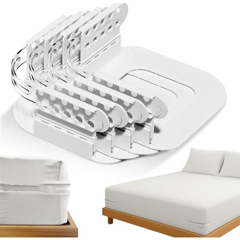 Fermalenzuola con cinghie di fissaggio, altezza regolabile, fermalenzuola con angoli elasticizzati rimovibili per coprimaterassi, design antiscivolo (1/5)