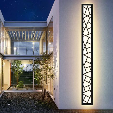 LED Longue Applique Murale Ip67 Étanche Applique Villa Intérieur Extérieur Longue Appliques Anthracite Longue Appliques Extérieur Jardin Appliques Longue MuralesTerrasse-60CM,Lumière chaude