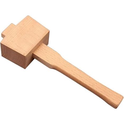 Marteau à Maillet En Bois De Hêtre Avec Poignée Confortable Surface De Frappe Inclinée Marteau à Bois Pour Menuiserie Bricolage Outil De Travail Du Bois (245 Mm) (1/4)