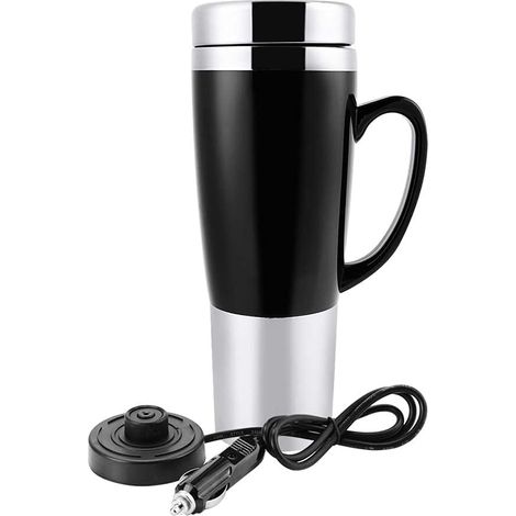 Bouilloire électrique en acier inoxydable, tasse isotherme à double paroi, noire (1/5)