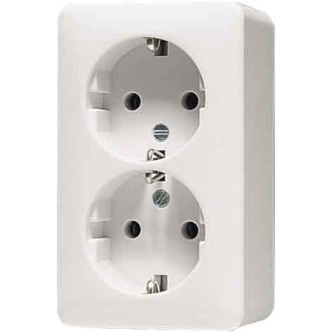 JUNG Schuko-Steckdose 6020A AP600 2-fach weiss 6020A (6020A)