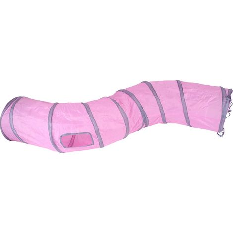 Tunnel interactif pour chat pour chats d'intérieur, jouets tunnel pour lapins, jouets pour animaux de compagnie, chaton, lapin, chiot, rides pop-up, tunnel de jeu en forme de S de 47 pouces (1/5)