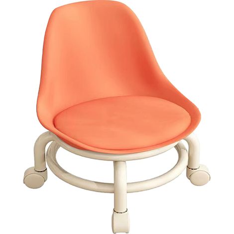 Petit tabouret, tabouret enfant à roulettes, tabouret pour tout-petit, tabouret bas, chaise de salon, chaise de salle de bain, banc, orange. (1/5)