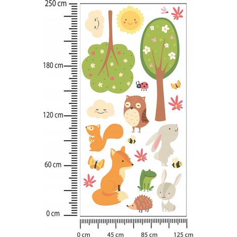 Adesivi per bambini Alberi e Animali 125x250cm (1/2)